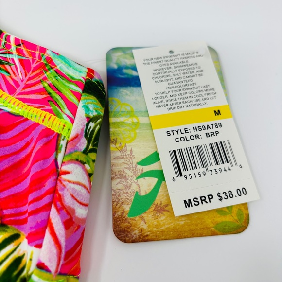 NWT HOBIE Tropical Strappy Bikini Top - Picture 5 of 6